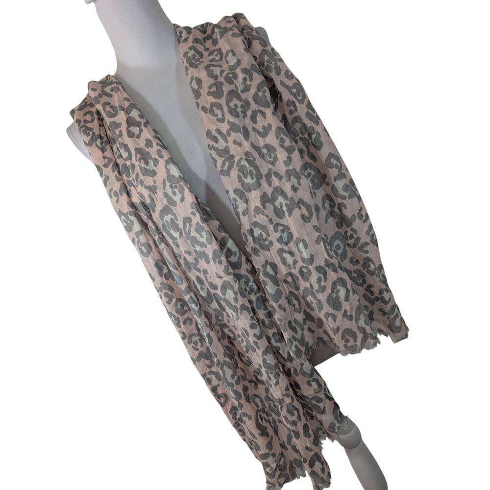 NWT@$35! LOFT! PINK, GRAY, WHITE LIGHTWEIGHT 100% COTTON RAW EDGED SCARF, WRAP!